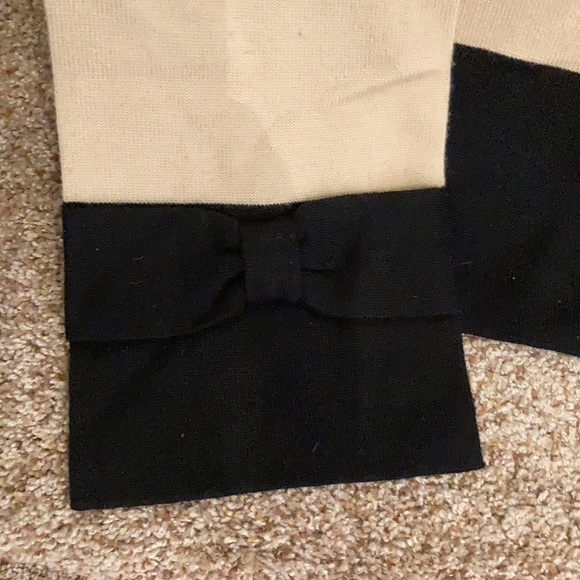 Kate spade wool black and cream scarf with bow - Picture 4 of 5
